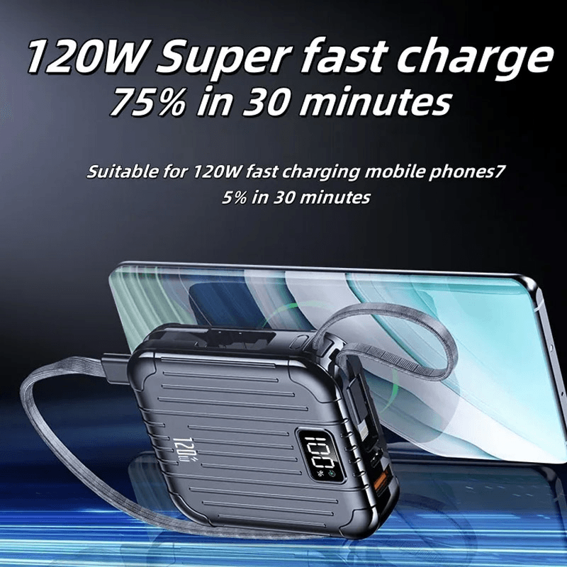 Повербанк 120W 10.000 mAh серебряный - Power bank