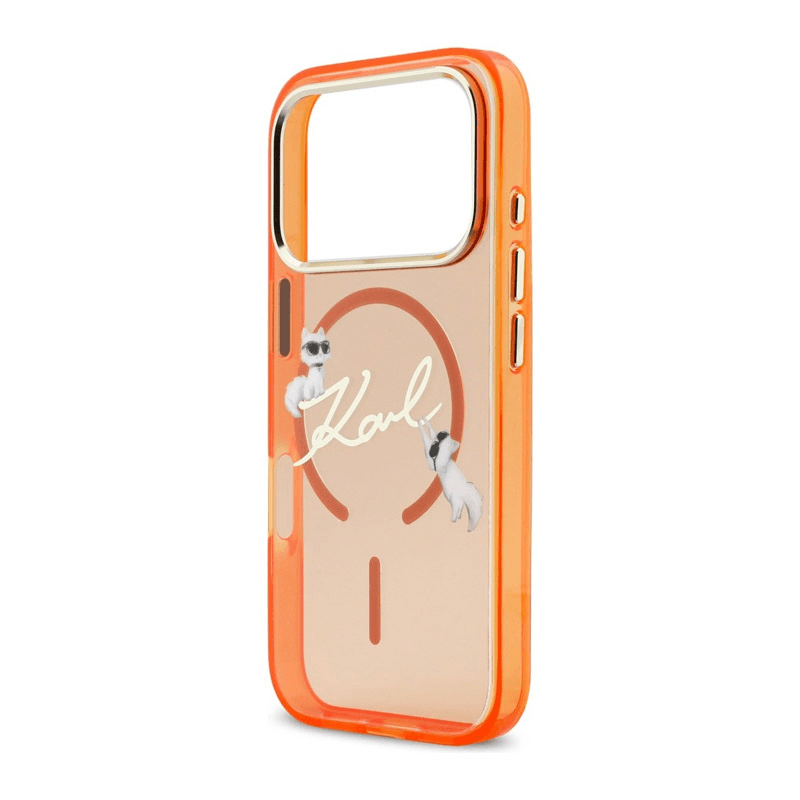 Karl Lagerfeld case IML Choupettes Karl Script Logo MagSafe for iPhone 17 Pro black - Maske za telefone