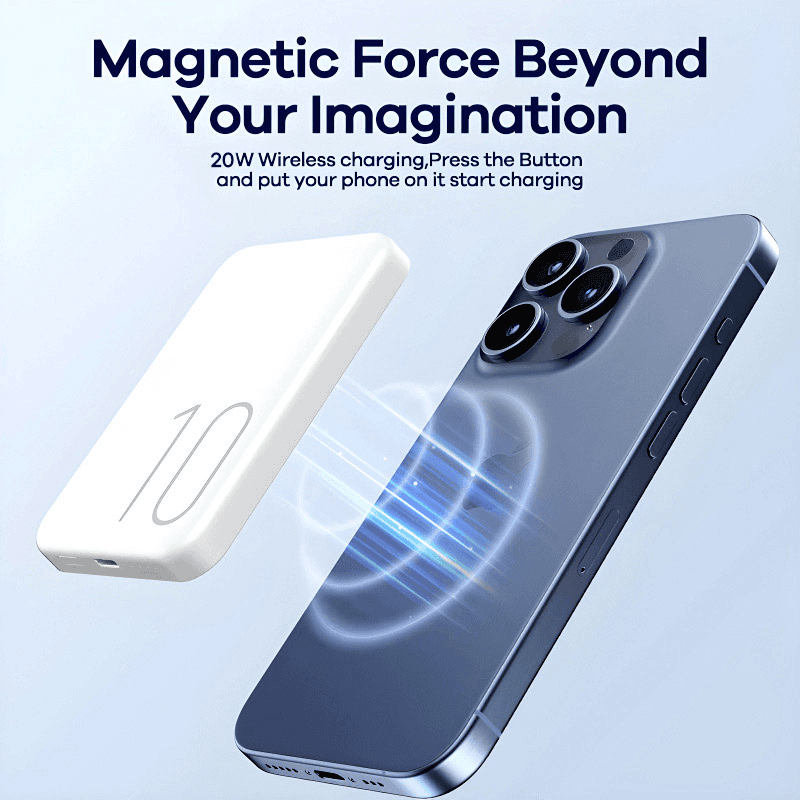 Power Bank REMAX Magnetic RPP-65 PD +QC 15W Fast Charging kapacitet 10000mAh snaga 20W boja white, pink - Power bank