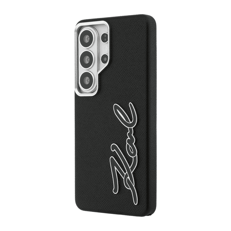 Maska Karl Lagerfeld Grained Signature Metal Resin Logo za Samsung S26 Ultra/ S948B boja black, pink - Maske za telefone