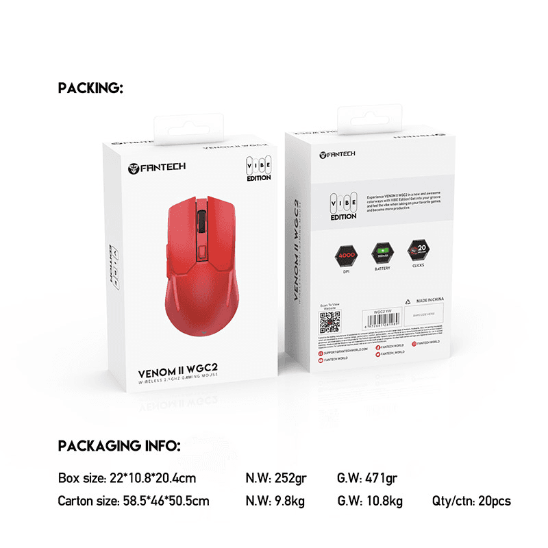 Mis Gaming Fantech WGC2 Venom II boja black, red, purple, blue, yellow, green - Periferija