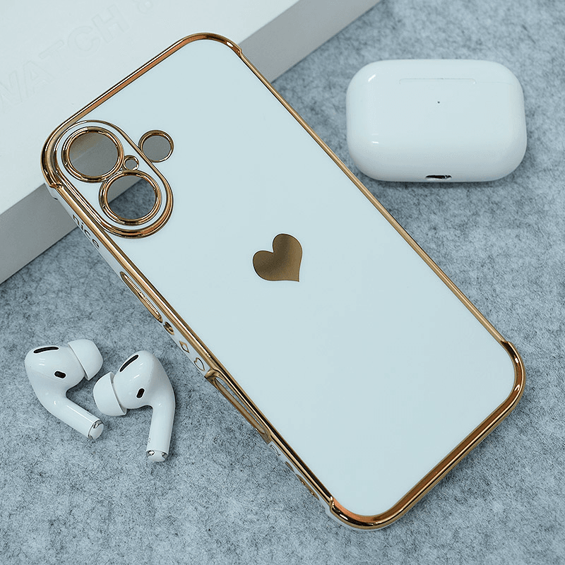 Maska Heart Frame za iPhone 17 boja white, pink - Maske za telefone
