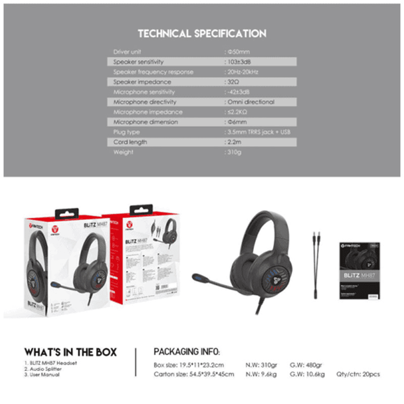 Наушники Gaming Fantech MH87 Blitz Sakura - Gaming slušalice