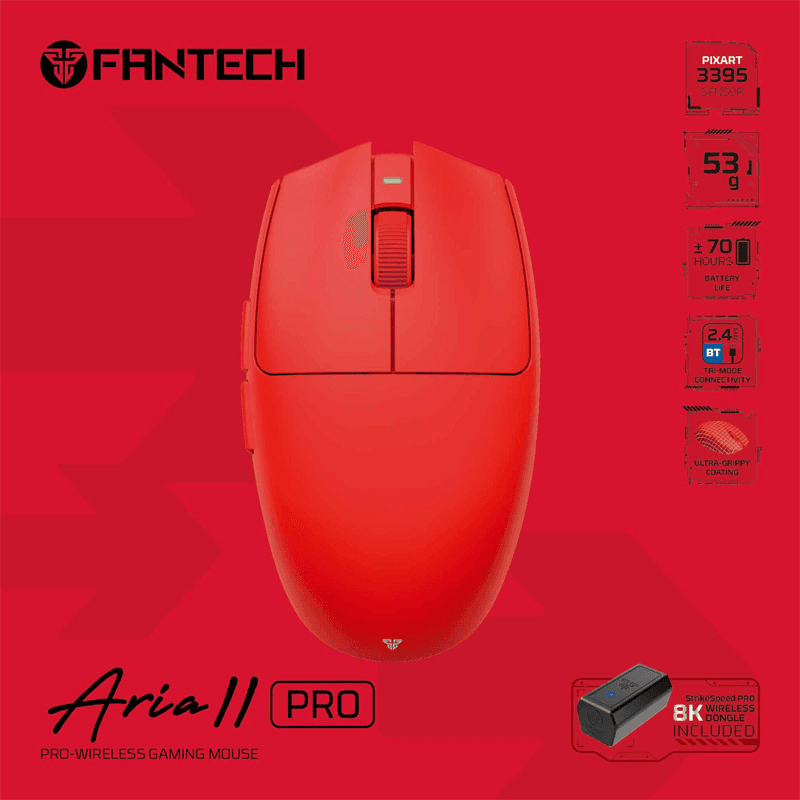 Mis Wireless Gaming Fantech XD7V2P Aria II PRO boja red, black, white - Periferija