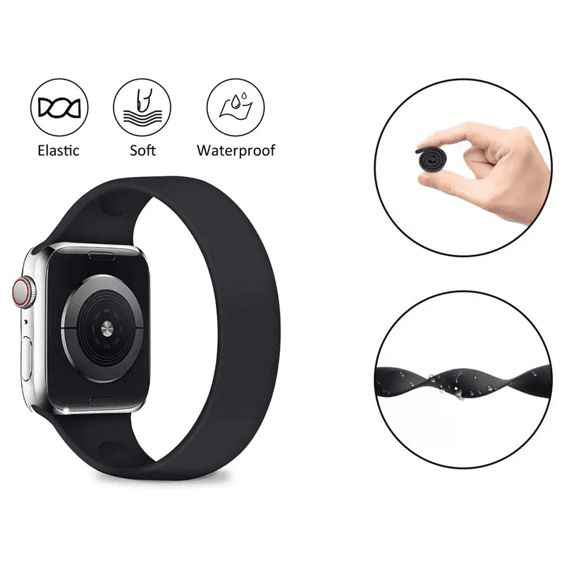 Ремешок для Apple Watch Solo Loop black M 42/ 44/ 45/ 49 mm - Аксессуары для часов