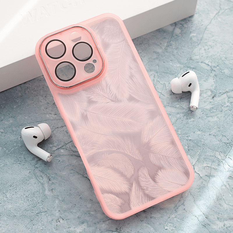 Чехол Glitter Feather для iPhone 16 Pro синий - Maske za telefone
