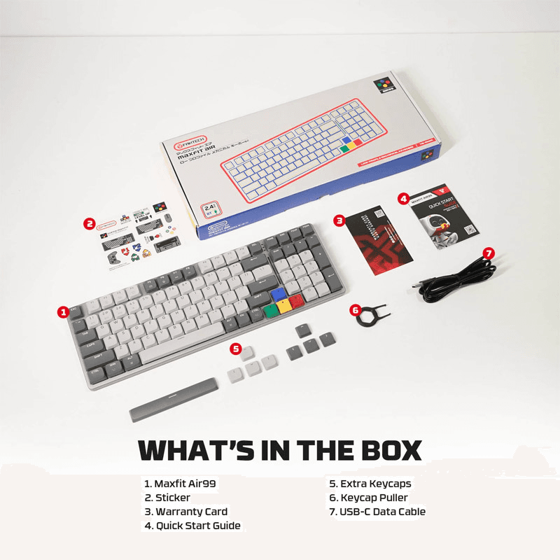 Tastatura mehanicka Gaming Fantech MK916 RGB Maxfit AIR99 Wireless ( switch) boja gray, brown, red - Periferija