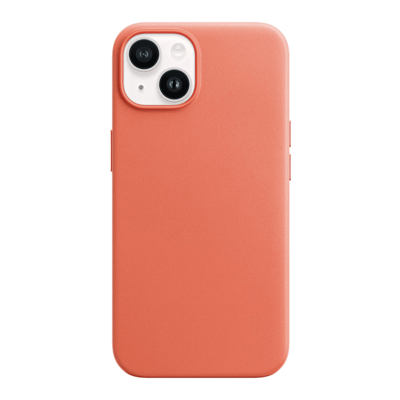 Чехол Beautiful Shine Leather для iPhone 14 оранжевый. - Maske za telefone