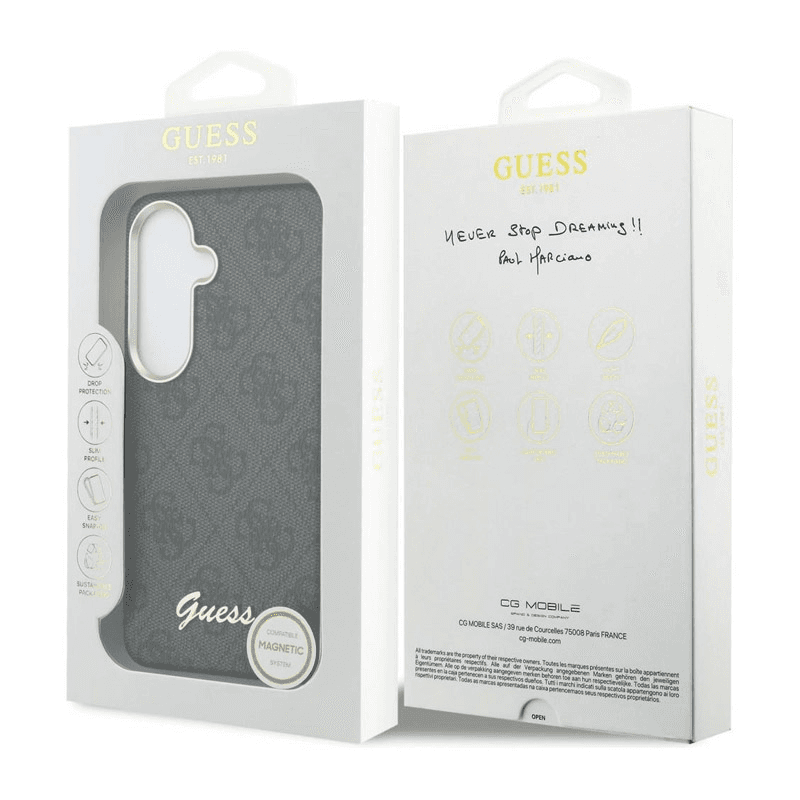 Guess case 4G Script MagSafe for Samsung S26/ S941B black - Maske za telefone