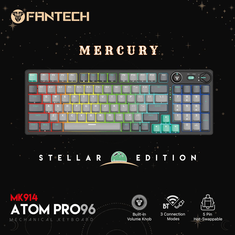 Tastatura Mehanicka Gaming Fantech MK914 RGB Atom PRO96 Wireless Mercury ( switch) boja blue, red - Periferija