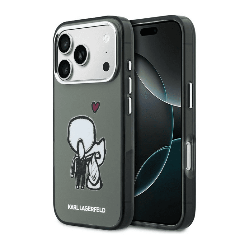 Karl Lagerfeld case Karl & Choupette Back MagSafe for iPhone 17 Pro gray - Maske za telefone