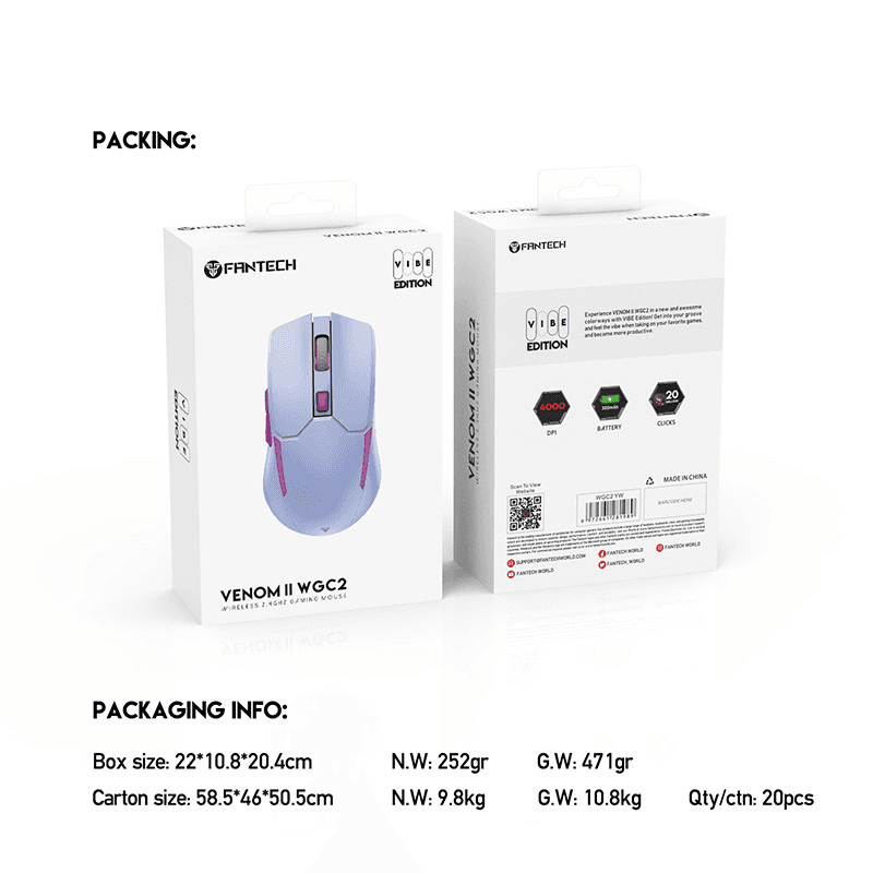 Mis Gaming Fantech WGC2 Venom II boja black, red, purple, blue, yellow, green - Periferija