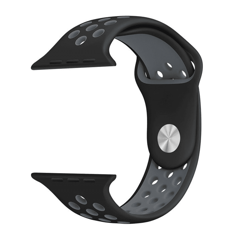 Watch band for Apple Watch Sport Silicone Strap black grey M/ L 42/ 44/ 45 mm - Satovski dodaci