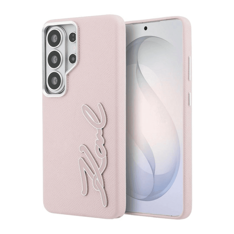 Maska Karl Lagerfeld Grained Signature Metal Resin Logo za Samsung S26 Ultra/ S948B boja black, pink - Maske za telefone