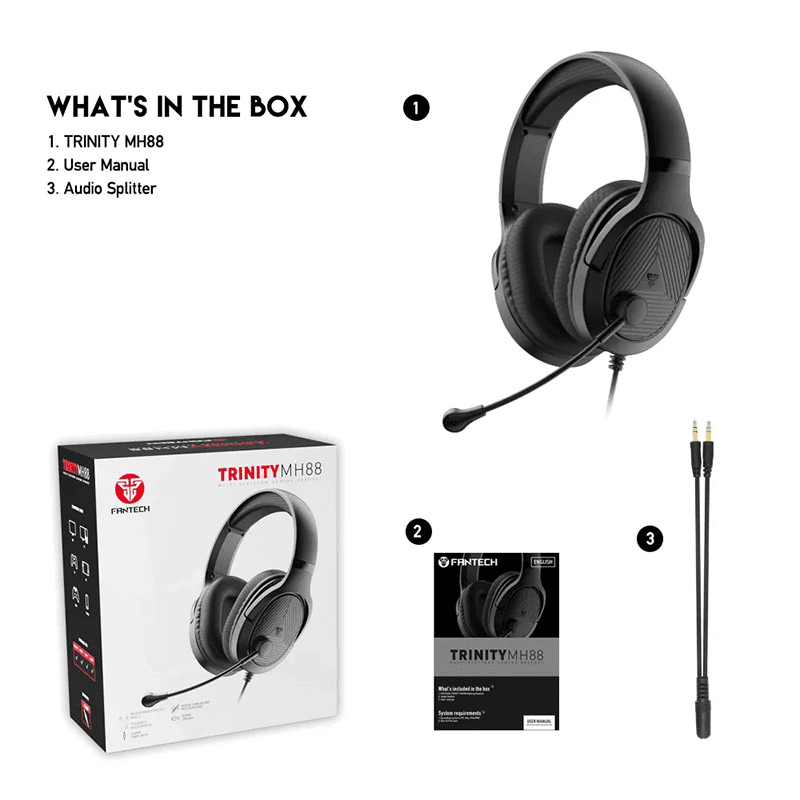 Наушники Gaming Fantech MH88 Trinity чёрные - Gaming slušalice