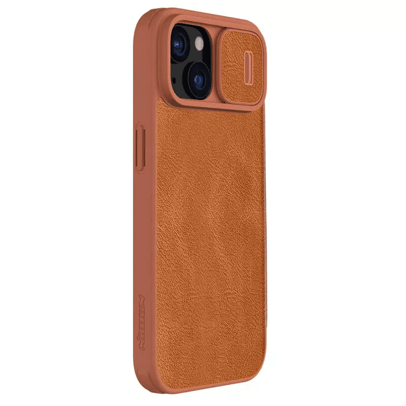 Maska na preklop Nillkin Qin Pro za iPhone 15 Plus boja red, brown, black - Maske za telefone