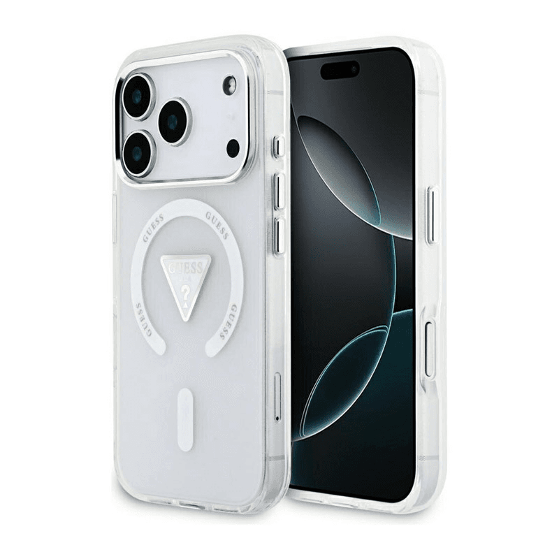 Maska Guess IML Gradient Triangle Logo MagSafe za iPhone 17 Pro boja black, transparent, pink - Maske za telefone