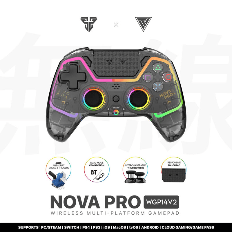 Wireless gamepad Fantech WGP14V2 NOVA PRO multiplatform RGB black - Gejmpad za PS5