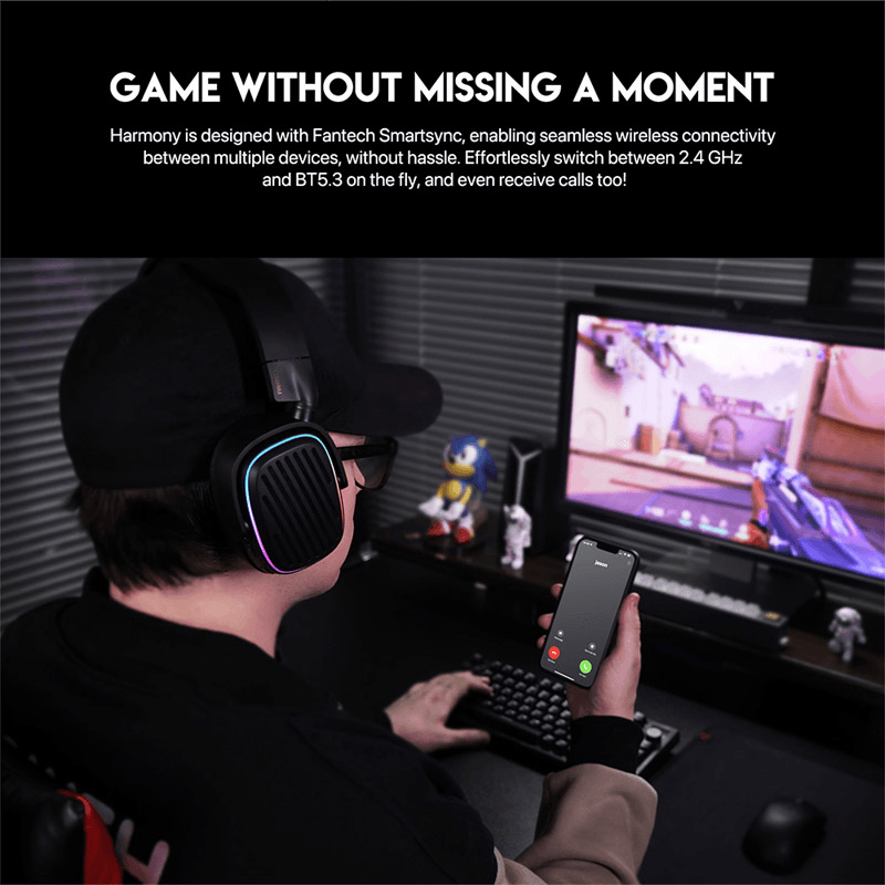 Bluetooth наушники Fantech WHG02 Harmony белые - Gaming slušalice