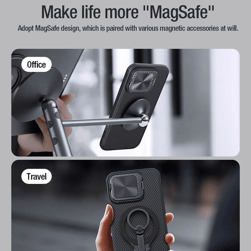 Maska Nillkin CamShield Prop Magnetic za iPhone 16 Pro Max boja black, transparent crna - Maske za telefone