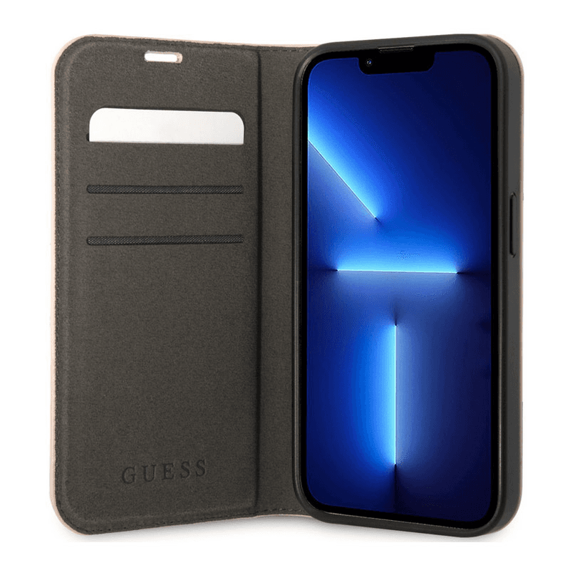 Maska na preklop Guess PC/ TPU 4G Metal Camera Outline Book za iPhone 14 Pro . boja black, pink - Maske za telefone