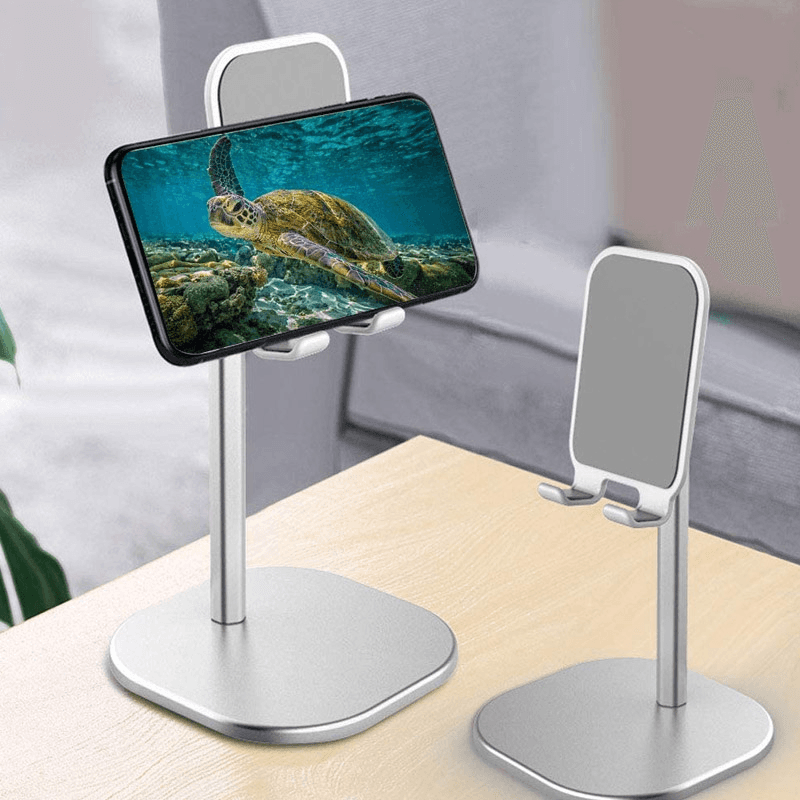 Desktop phone and tablet holder metal extendable white - Car Phone Holders
