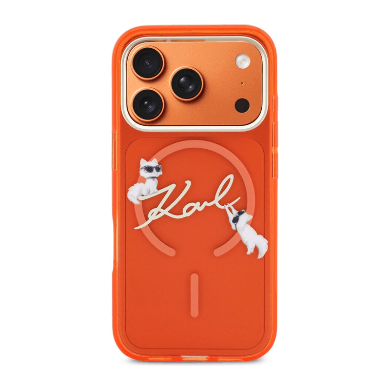 Karl Lagerfeld case IML Choupettes Karl Script Logo MagSafe for iPhone 17 Pro black - Maske za telefone