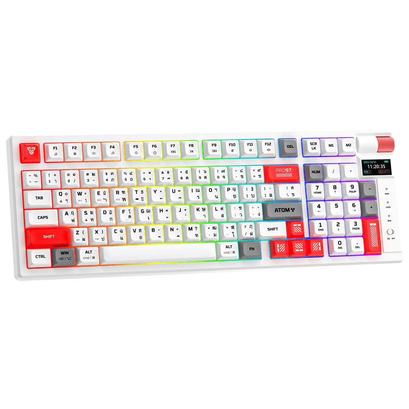 Клавиатура механическая Gaming Fantech MK918 RGB Atom PRO97 Wireless Mercury белый (Red switch) - Периферия