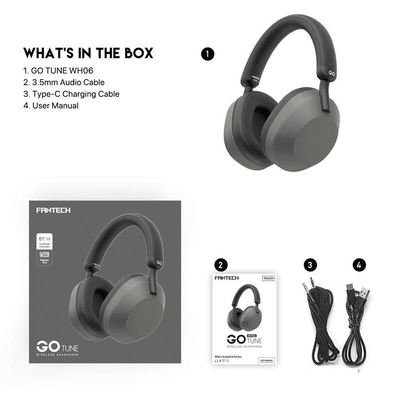 Bluetooth наушники Fantech GO Tune WH06 бежевый - Gaming slušalice