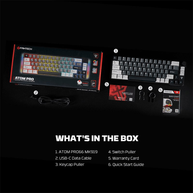 Tastatura Mehanicka Gaming Fantech MK919 Atom PRO66 ( switch) boja gray, red, blue, black - Periferija