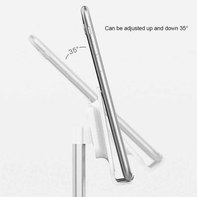 Desktop phone and tablet holder metal extendable white - Car Phone Holders