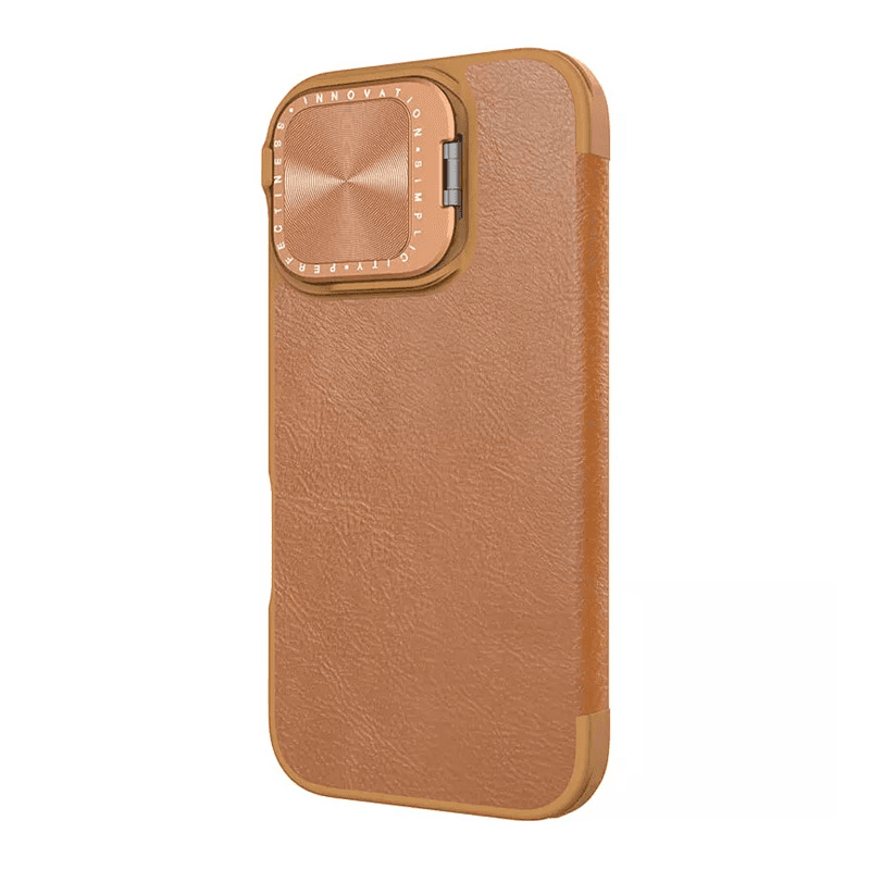 Maska na preklop Nillkin Qin Prop za iPhone 16 boja black, brown - Maske za telefone