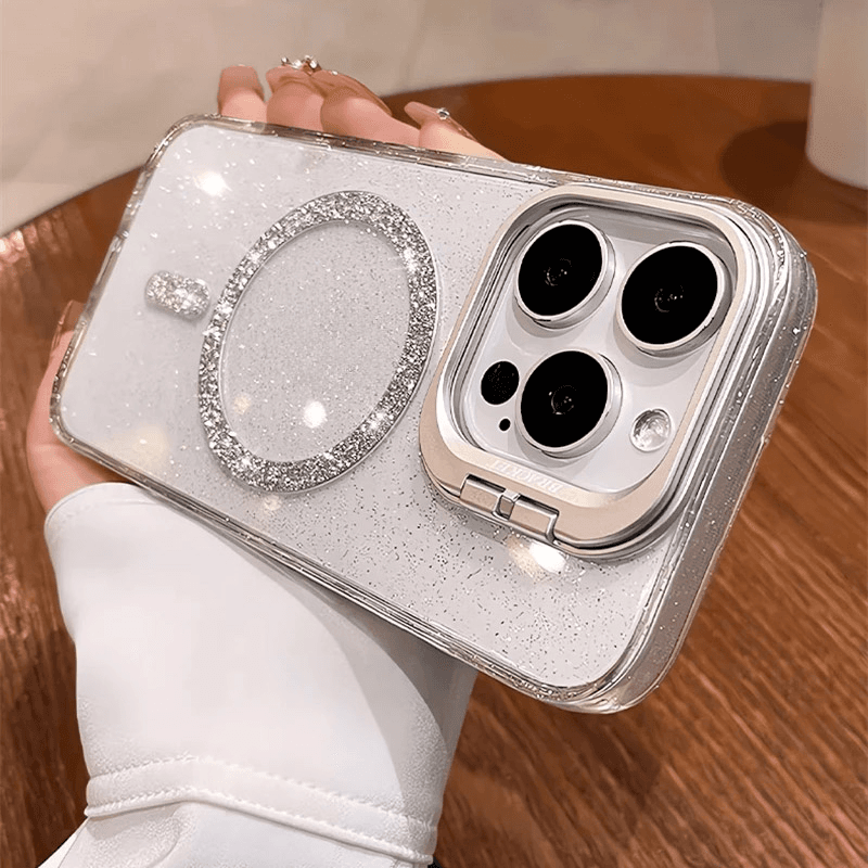 Чехол Mag Case Bling Camera Bracket для iPhone 17 Pro Max серебряный - Maske za telefone