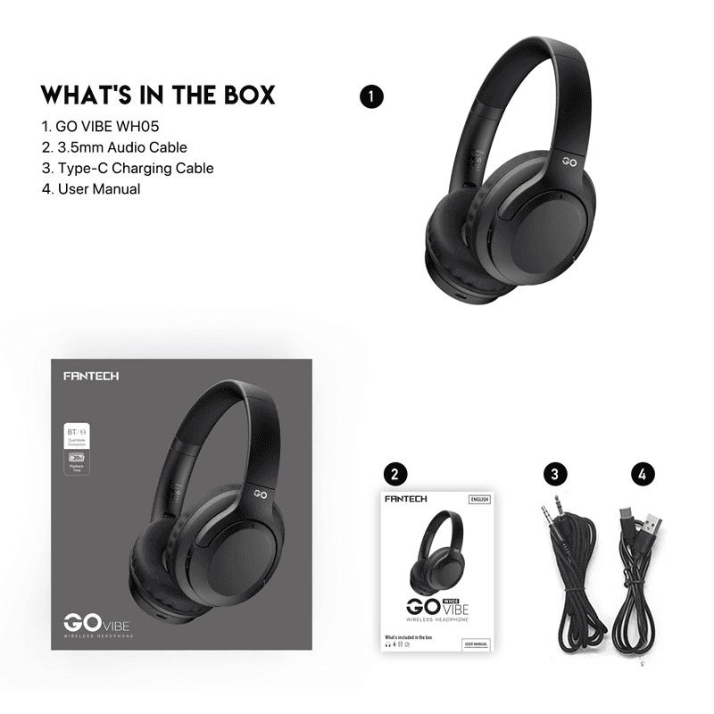 Bluetooth slusalice Fantech GO Vibe WH05 boja pink, black - Gaming slušalice