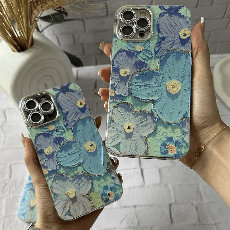 Maska Painting Flower za iPhone 15 Pro boja blue, red - Maske za telefone