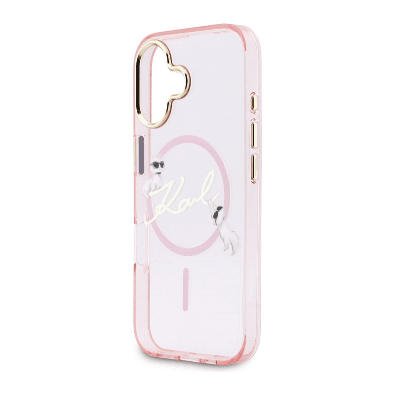 Maska Karl Lagerfeld IML Choupettes Karl Script Logo MagSafe za iPhone 17 boja black, pink - Maske za telefone