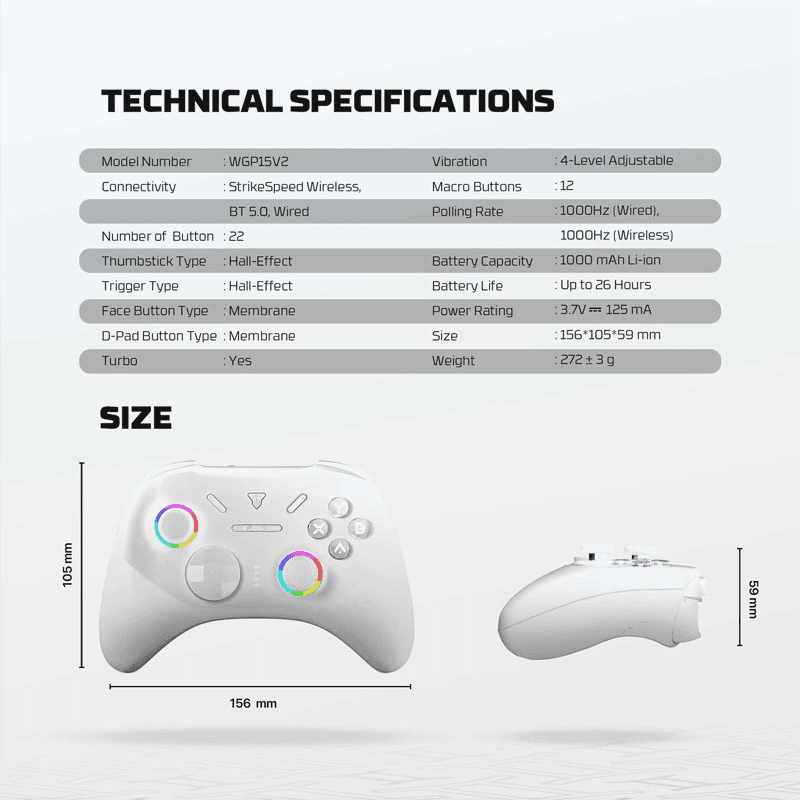 Беспроводной геймпад Fantech WGP15V2 EOS PRO II multiplatform RGB белый - Gejmpad za PS5