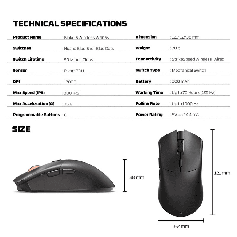 Мышь Wireless Gaming Fantech WGC5S blake белый - Periferija