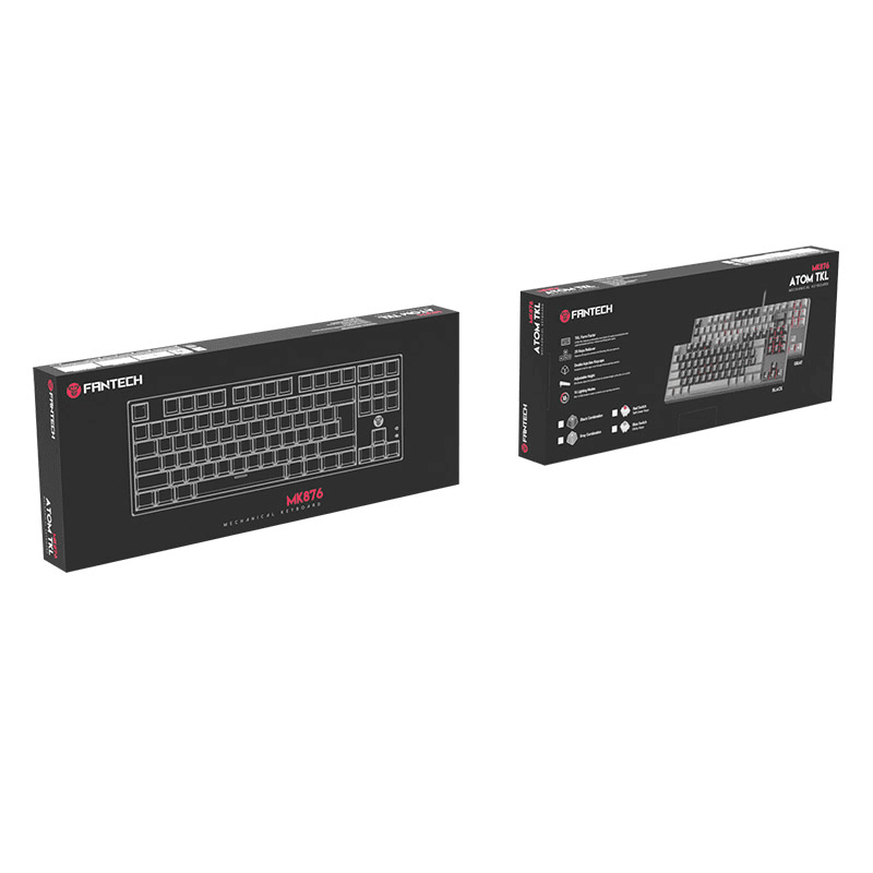 Tastatura mehanicka Gaming Fantech MK876 RGB Atom TKL ( switch) boja black, red, blue, gray - Periferija