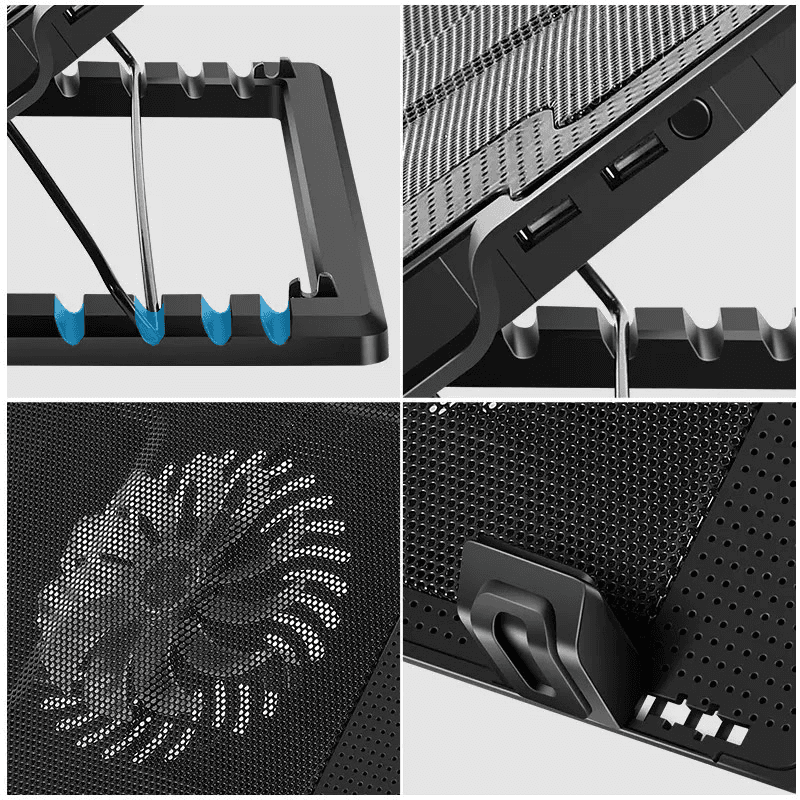 Cooling stand for laptop MIKUSO NCP-235 (370x265x55mm) (blue-led) 17inch black - Laptops