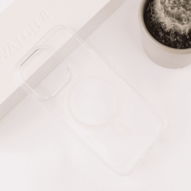 Чехол Transparent Mag Case для iPhone 14 Pro белый - Maske za telefone