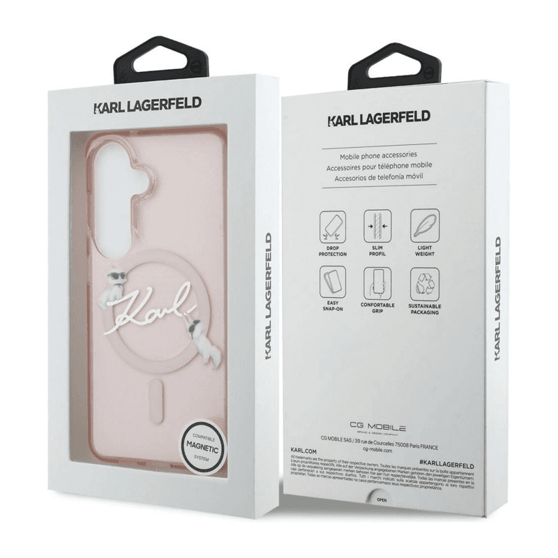 Maska Karl Lagerfeld IML KC Script MagSafe za Samsung S26/ S941B boja black, pink, transparent - Maske za telefone