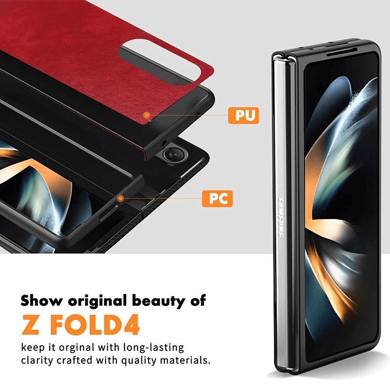Maska Leather za Samsung Galaxy Z Fold 4 crvena. - Maske za telefone