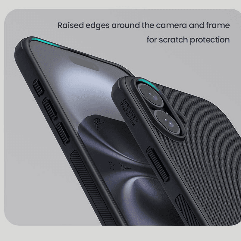 Maska Nillkin Super Frosted Shield Pro za iPhone 17 (bez otvora za logo) boja black, transparent crna - Maske za telefone