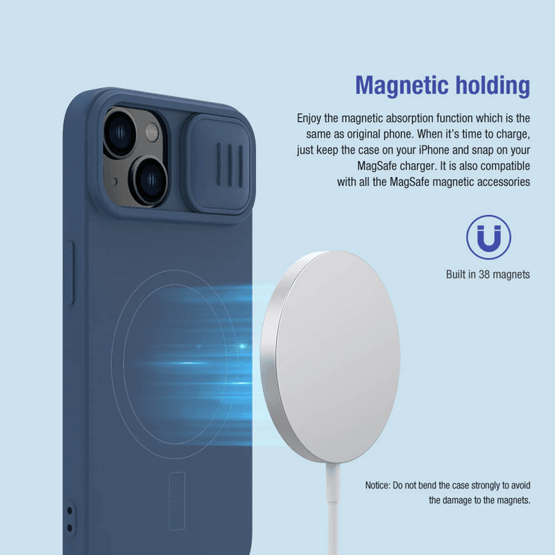 Nillkin case CamShield Silky Magnetic for iPhone 15 Plus black - Maske za telefone