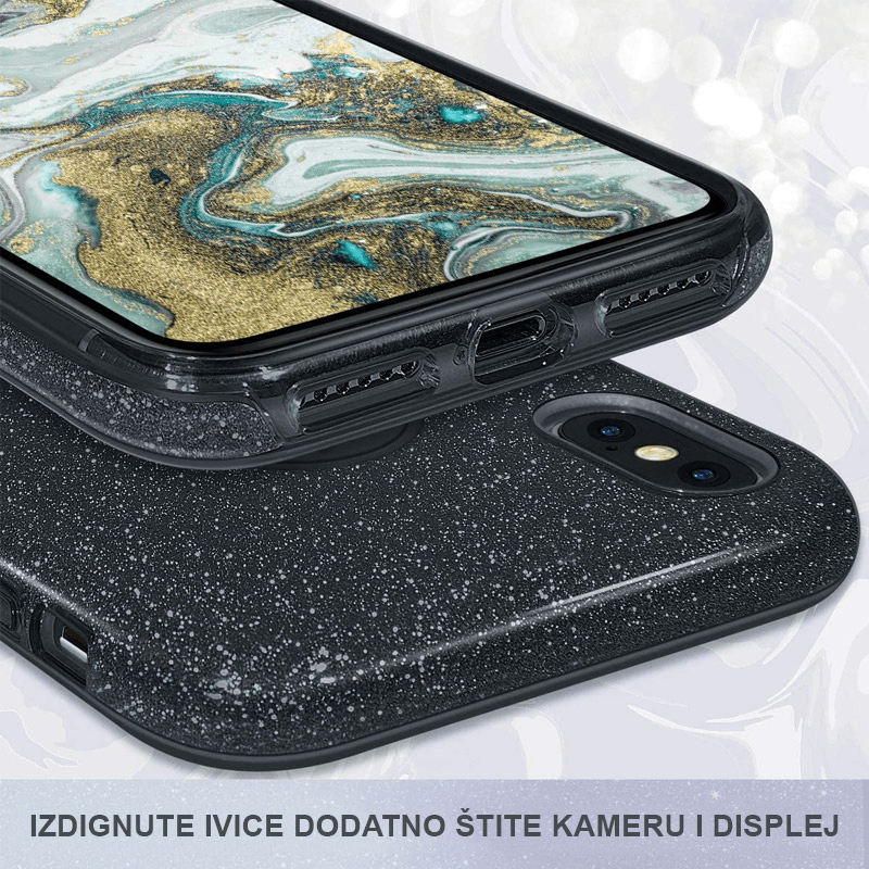 Maska Crystal Dust za iPhone 14 Plus . boja black, silver - Maske za telefone