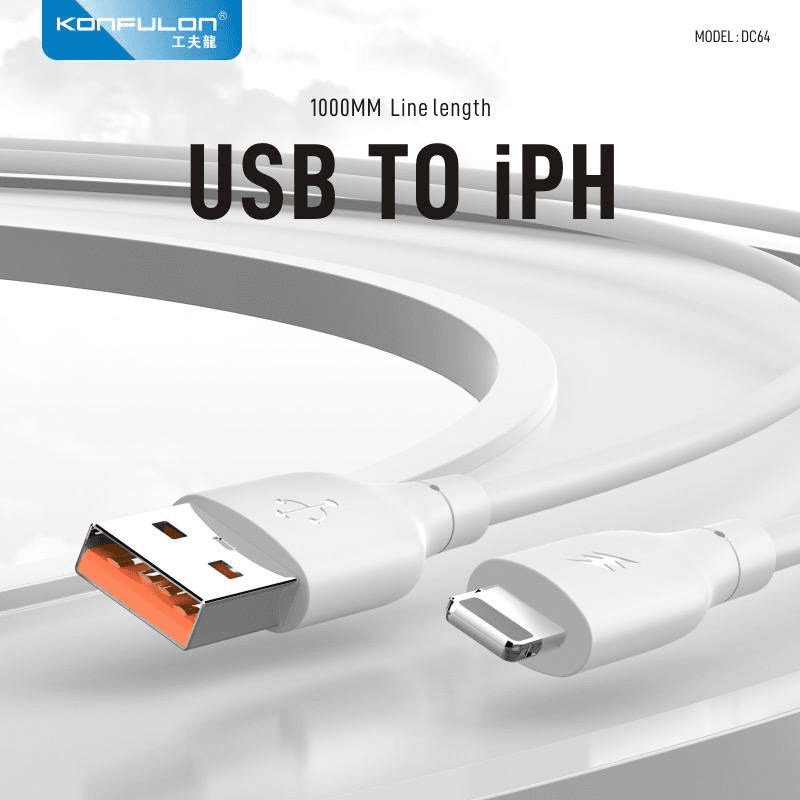 Kabel KONFULON Joko DC64 3A USB na iPhone Lightning beli 1m - Punjači i kablovi