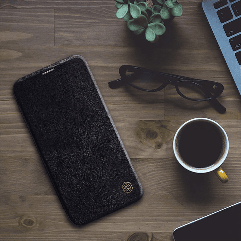 Maska na preklop Nillkin Qin za iPhone 12 mini boja black, red - Maske za telefone