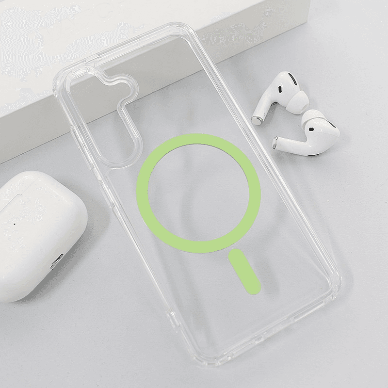 Чехол Mag Case Crystal Clear для Samsung S24/ S921B/ S25/ S931B оранжевый - Maske za telefone