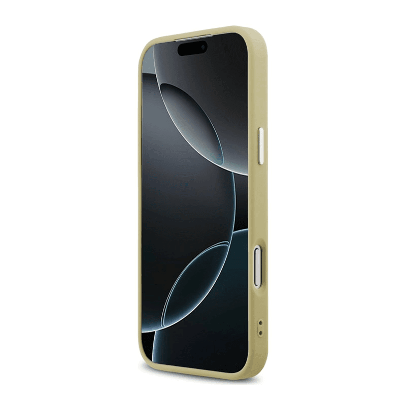 Maska Guess Glitter Triangle Logo MagSafe za iPhone 17 Pro Max boja gold, pink - Maske za telefone